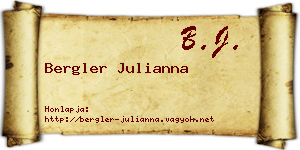 Bergler Julianna névjegykártya